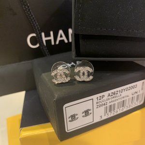 Authentic Chanel cc earrings mini